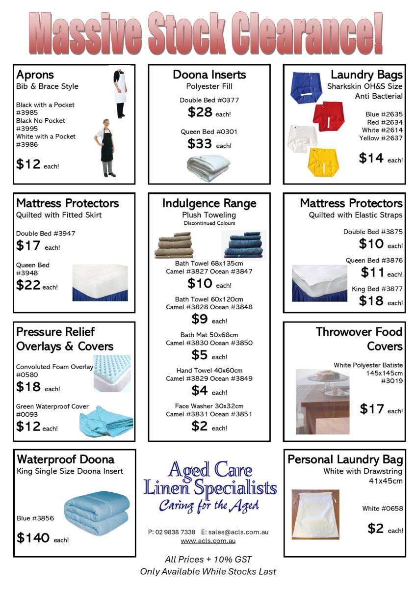 Specials Aged Care Linen Specialists